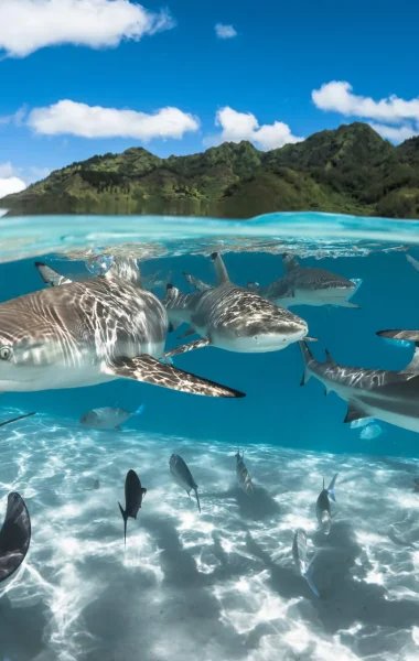 Raies et requins de Moorea © Grégory Lecoeur